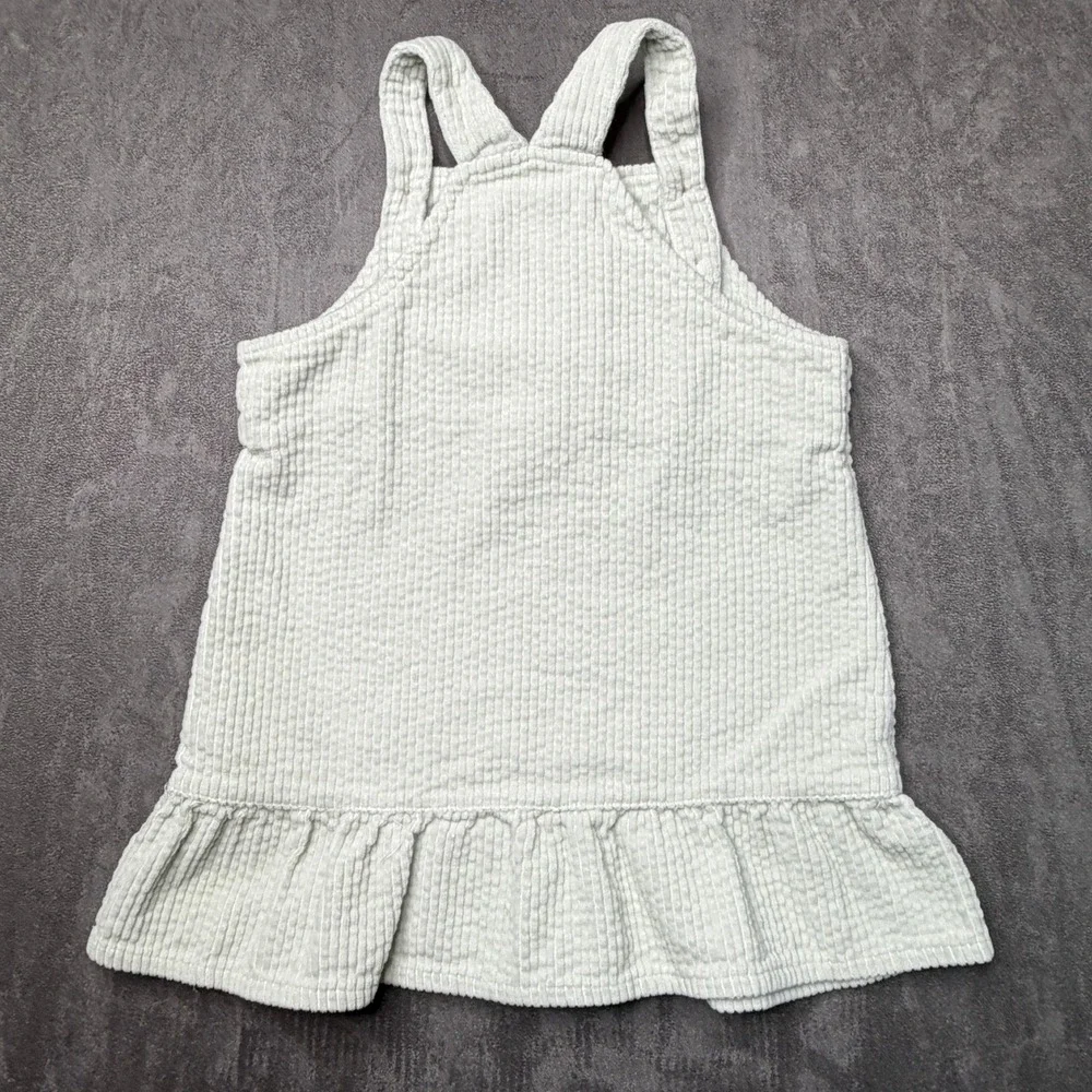 Vtg Disney Winnie the Pooh Dress Girls Baby 18-24M Sage Green Corduroy Y2K